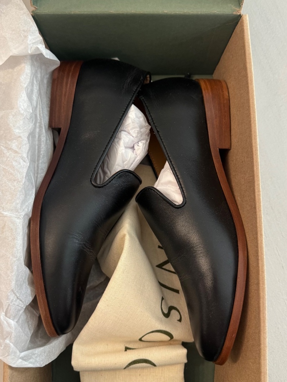 Nisolo Women's Black Leather Everyday Slip-On Rounded Toe Loafer Sz 8.5 - Picture 5 of 13